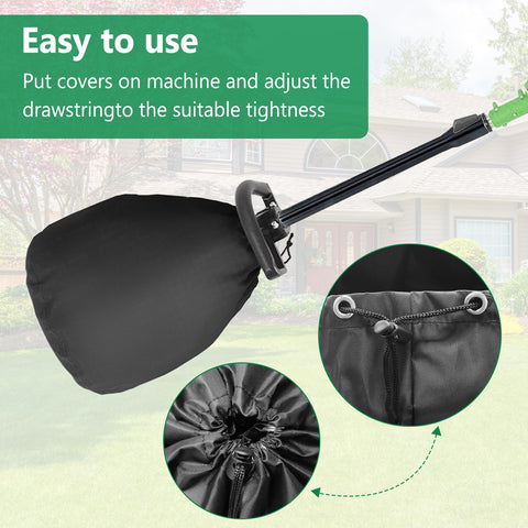 Universal fit HIGHTQURO cover compatible with edgers, pole saws, and hedge trimmers.