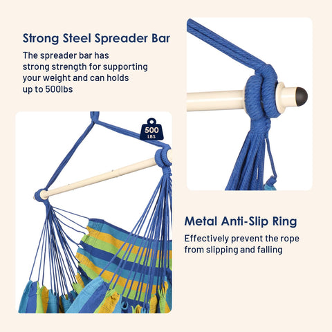 Highwild hammock chair anti-slip rings prevent rope slippage during movement