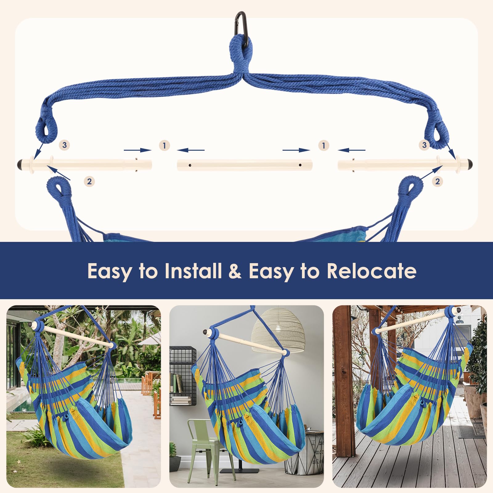 Highwild hammock chair indoor-outdoor versatility fits bedrooms patios yards and gardens