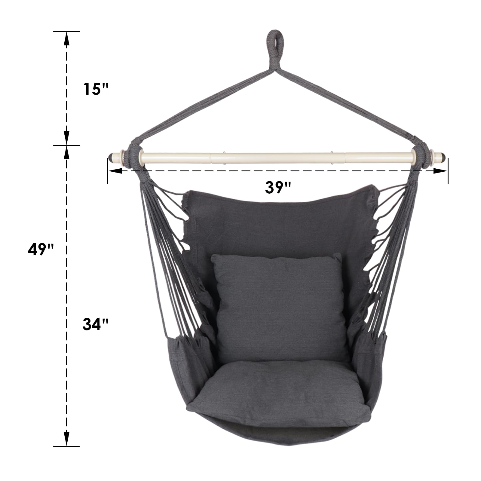Highwild hammock chair set up indoors for cozy living room lounging.