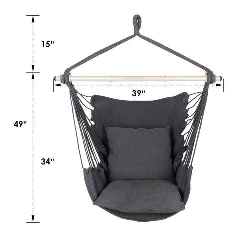 Highwild hammock chair set up indoors for cozy living room lounging.