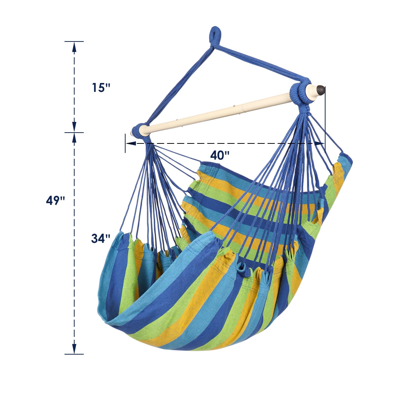 Highwild hammock chair soft polyester cotton rope and canvas fabric for comfort