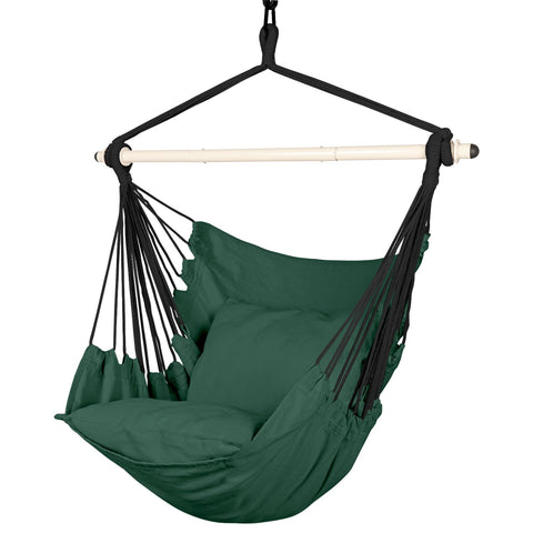 Highwild hammock chair with steel spreader bar for stable lounging