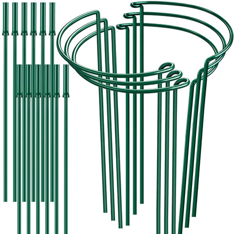 HiGift 16in plant support ring showing sturdy half-round design ideal for stabilizing peony stems.