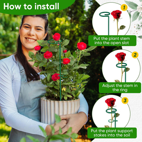 HiGift plant stake offers wind and rain resistance for tall blooms.