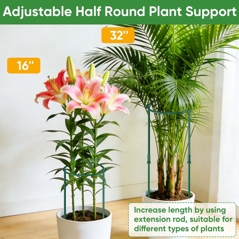 HiGift 32in half-round assembly around a plant provides strong support.