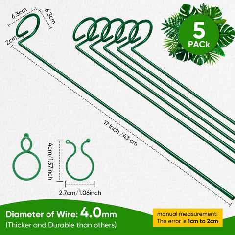 HiGift dark-green finish blends with garden plants for near-invisible support.