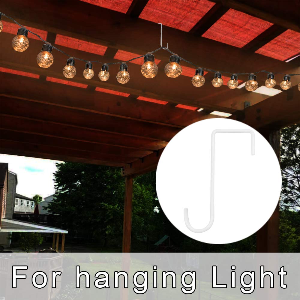HiGift hooks holding plants, bird feeders, and outdoor lights