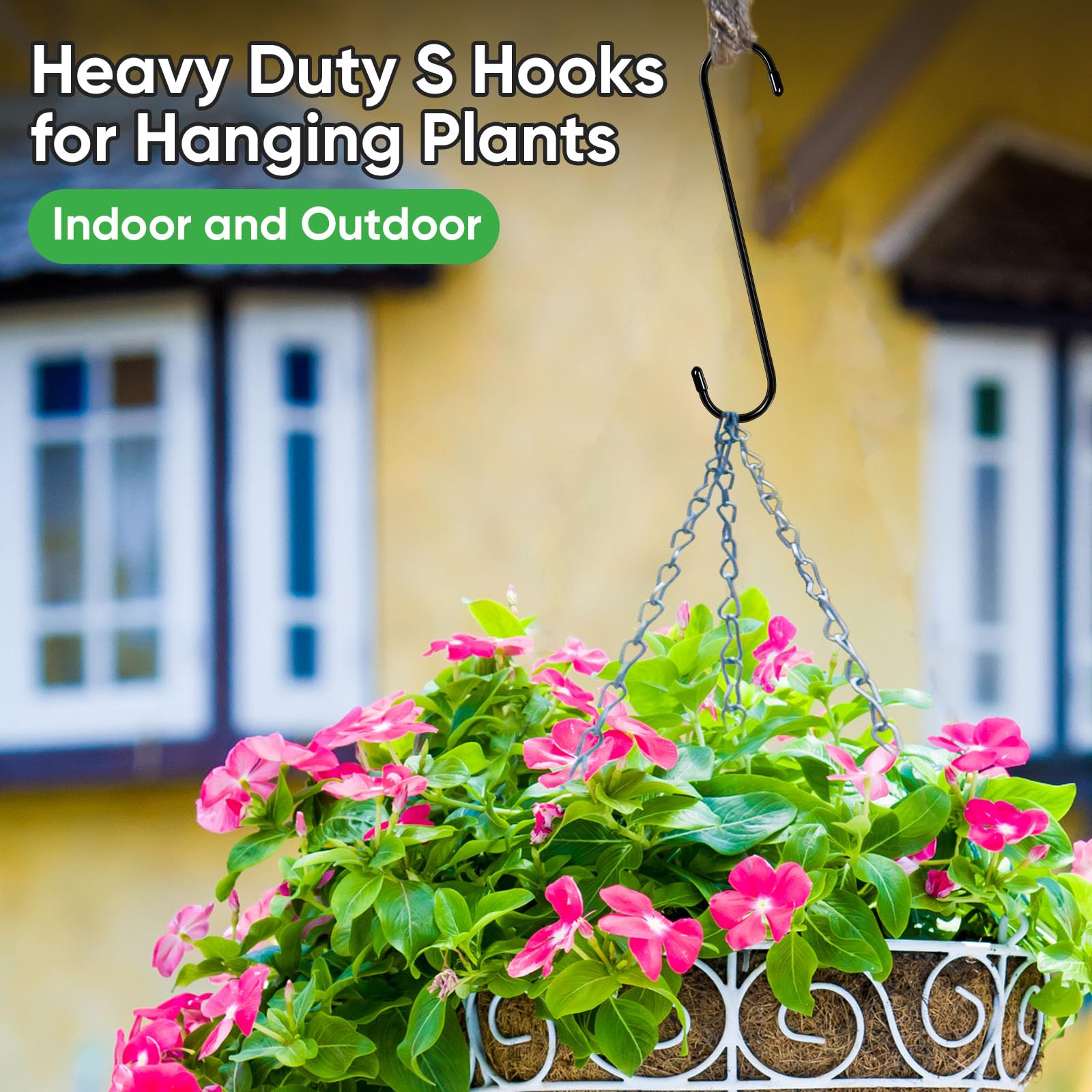 HiGift heavy-duty S hook for hanging plants and tools.