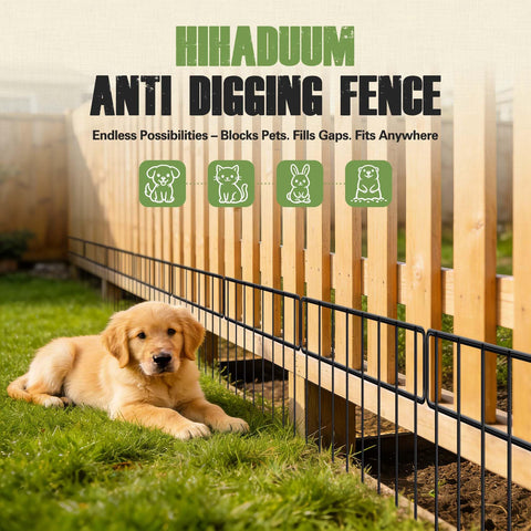 HIHADUUM durable dog fence setup forms a sturdy yard perimeter