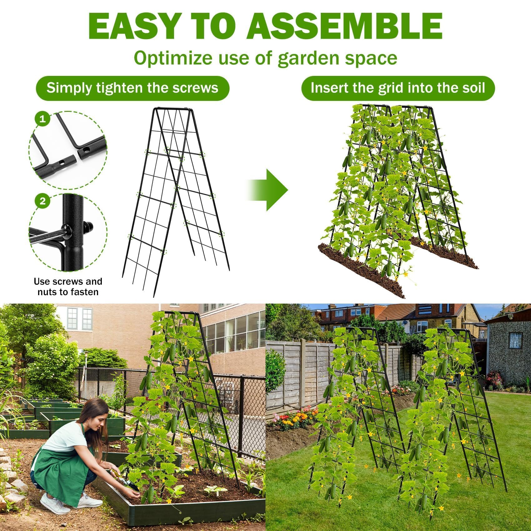 HIHADUUM easy-setup trellis requires no clips for quick installation