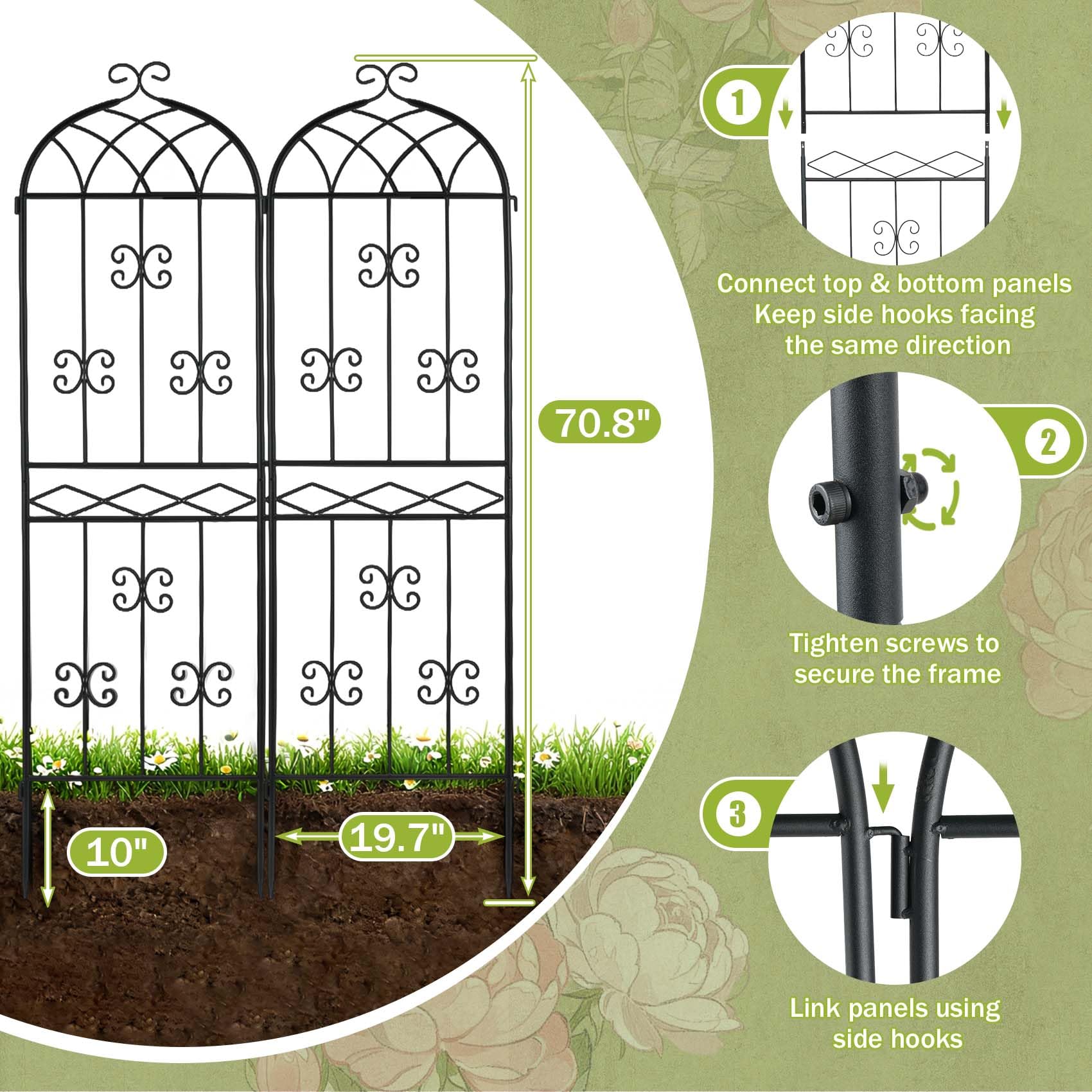 HIHADUUM elegant arched design enhances patios with decorative vertical garden backdrop.