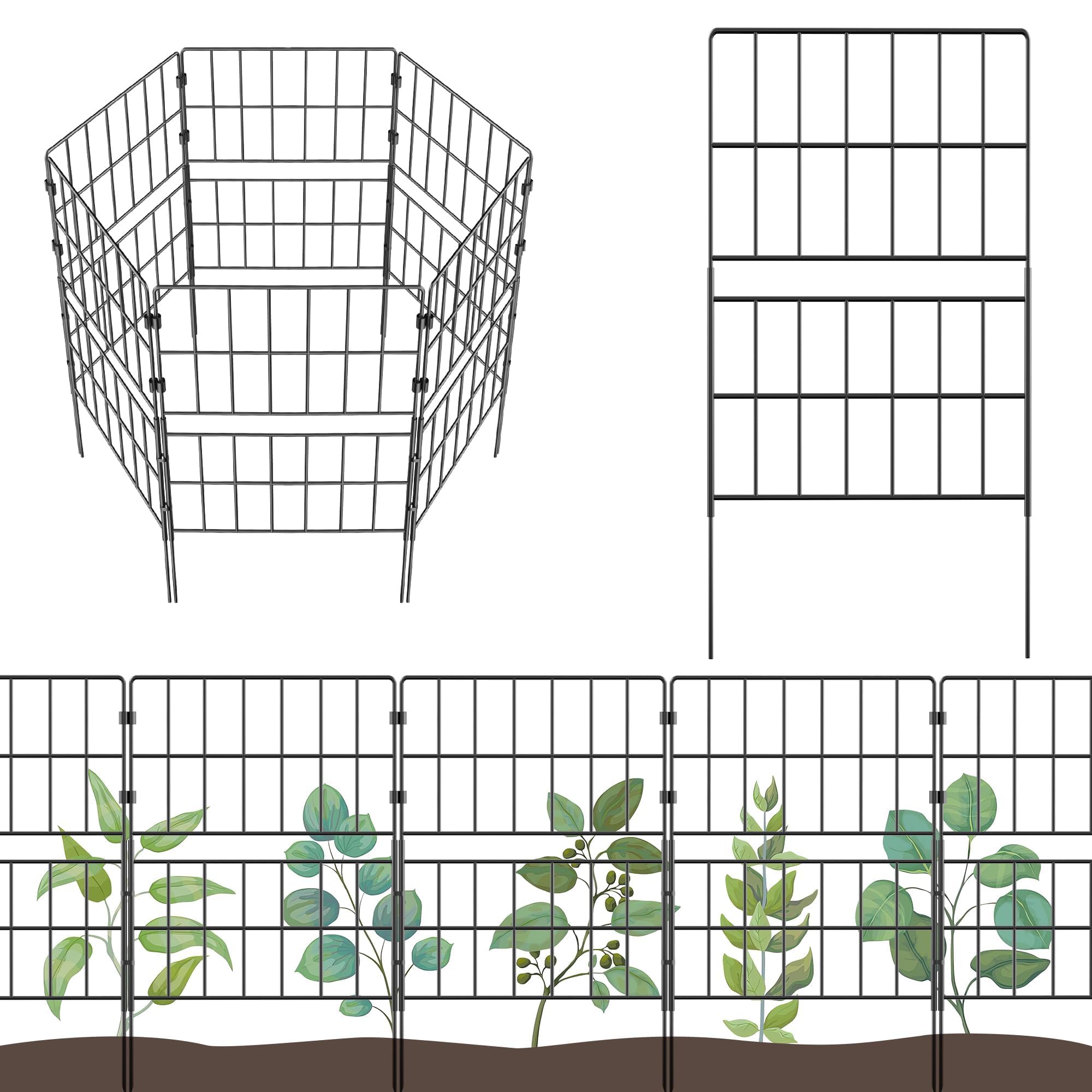 HIHADUUM garden fence panel straight section defines tidy lawn borders
