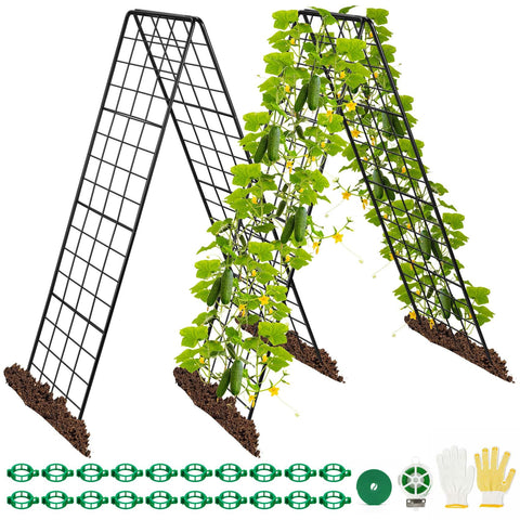 HIHADUUM heavy-duty A-frame trellis assembled showing sturdy plant support