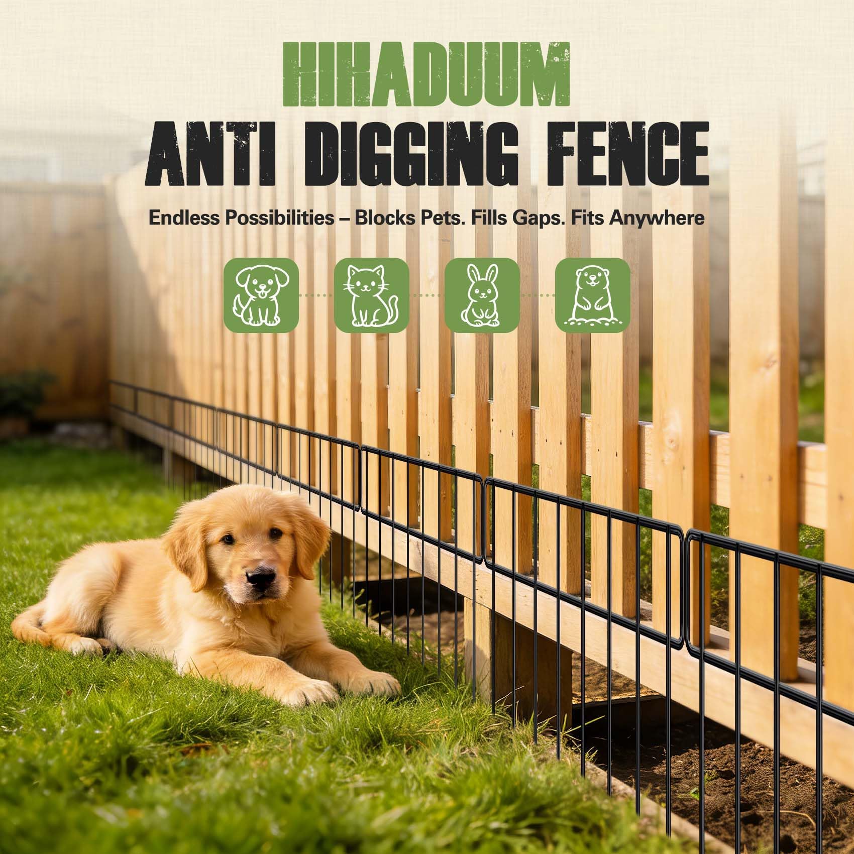 HIHADUUM durable border for yard, pets, and wildlife containment outdoors.