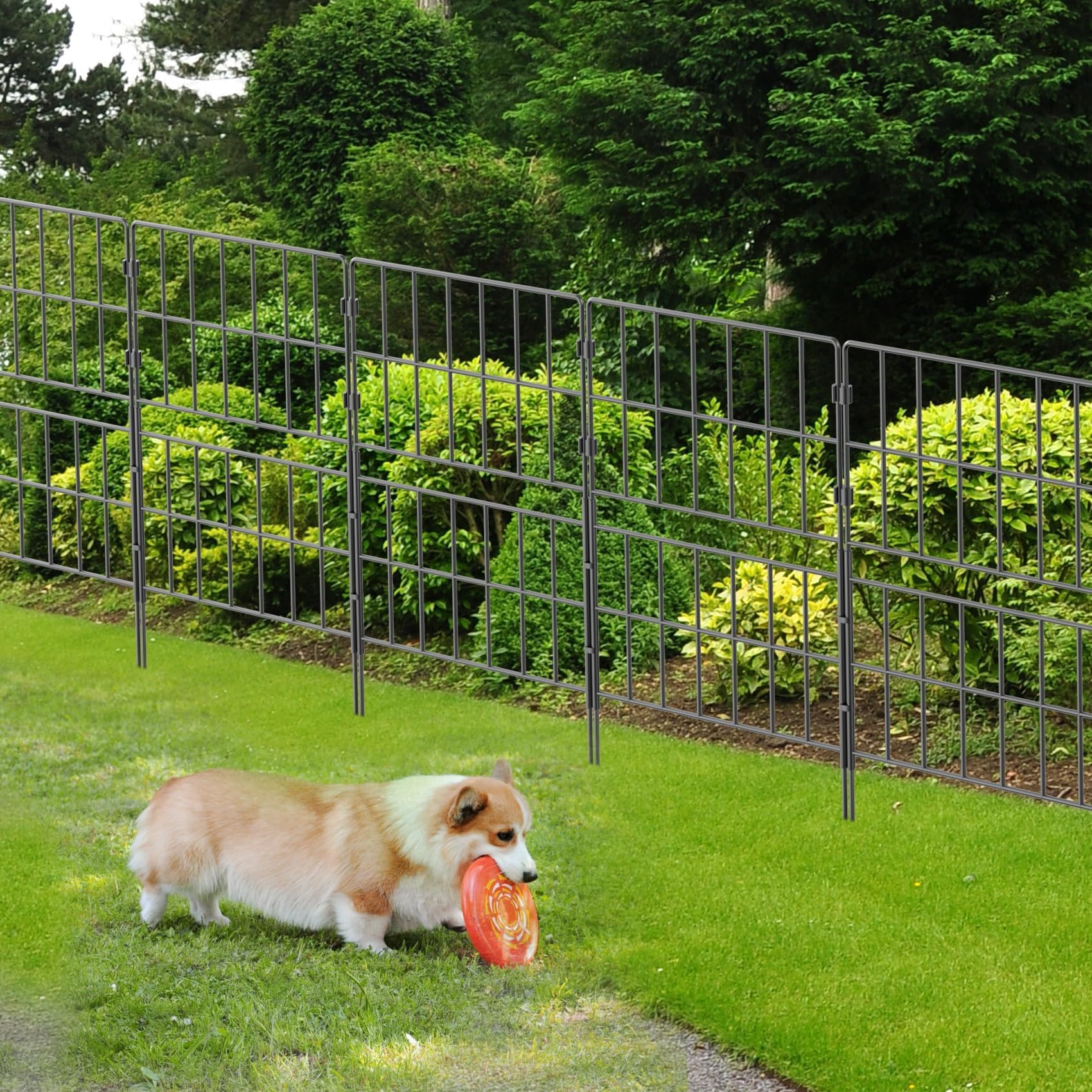 HIHADUUM packaged garden fence accessories illustrate complete setup with instructional manual