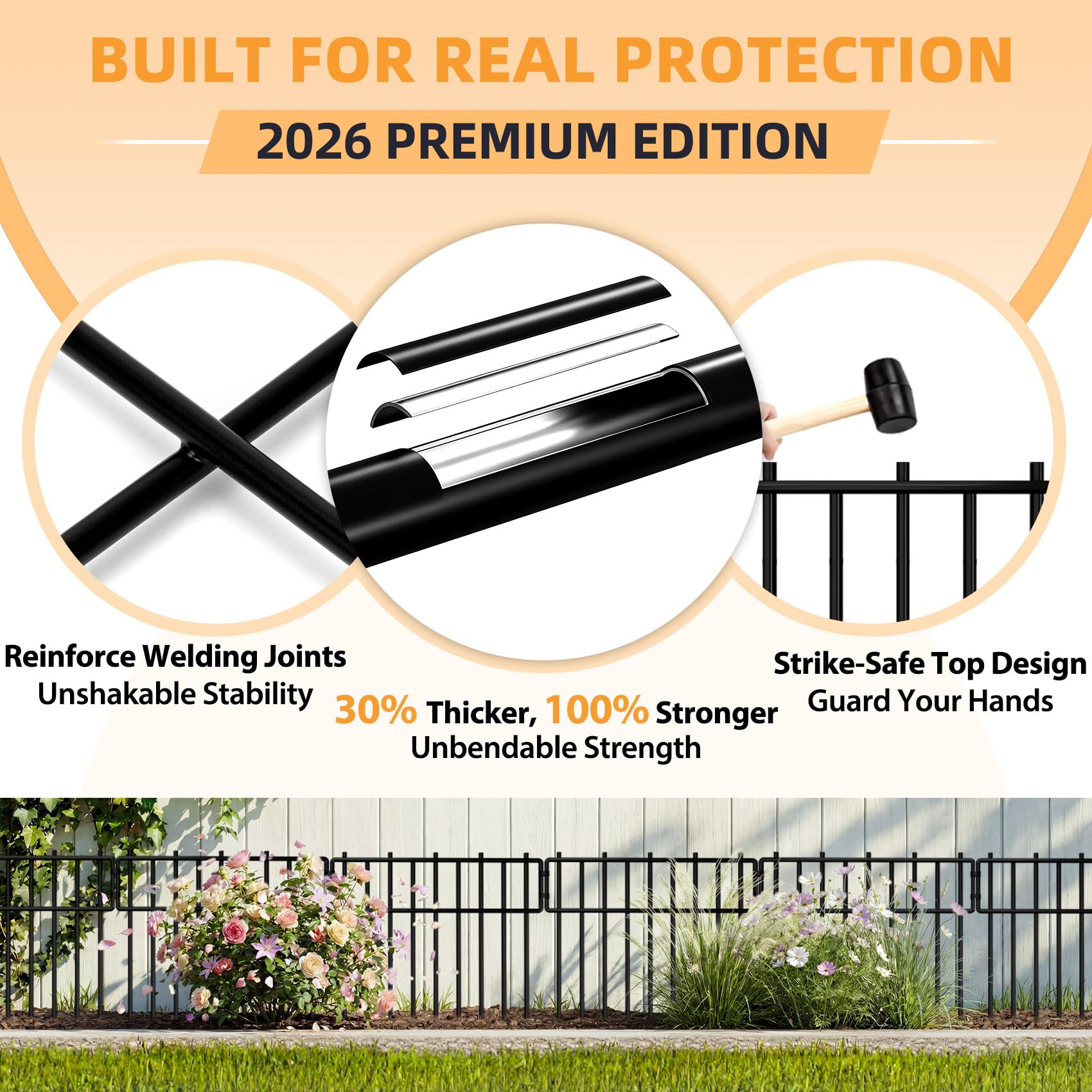 HIHADUUM rustproof coating close up for year round outdoor fencing