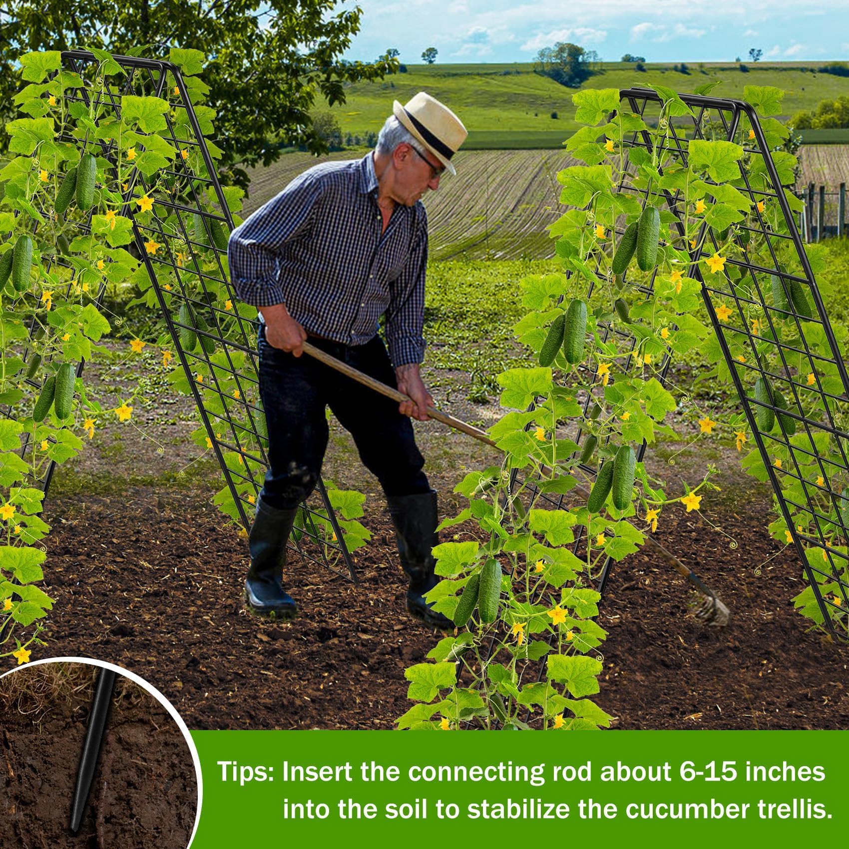 HIHADUUM space-saving foldable trellis stores flat when not in use