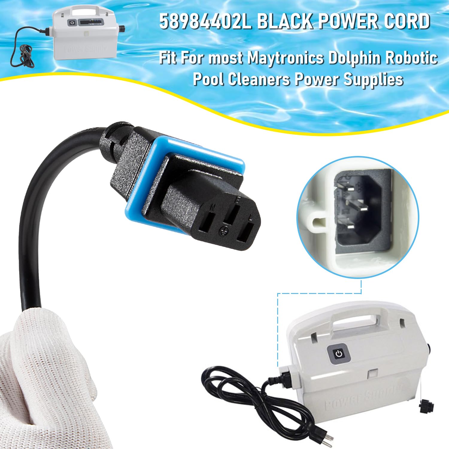 Hihitomorrow Dolphin M200/M400 compatible power cord for quick maintenance
