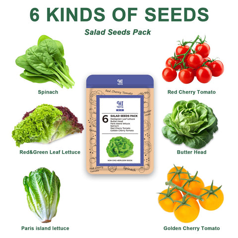 HiHOYA 8 pod kit showing seeds and grow sponges for indoor gardening