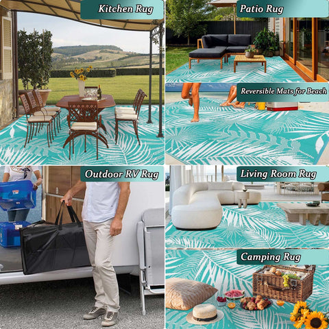 HiiARug porch-friendly design protects grass and deck surfaces