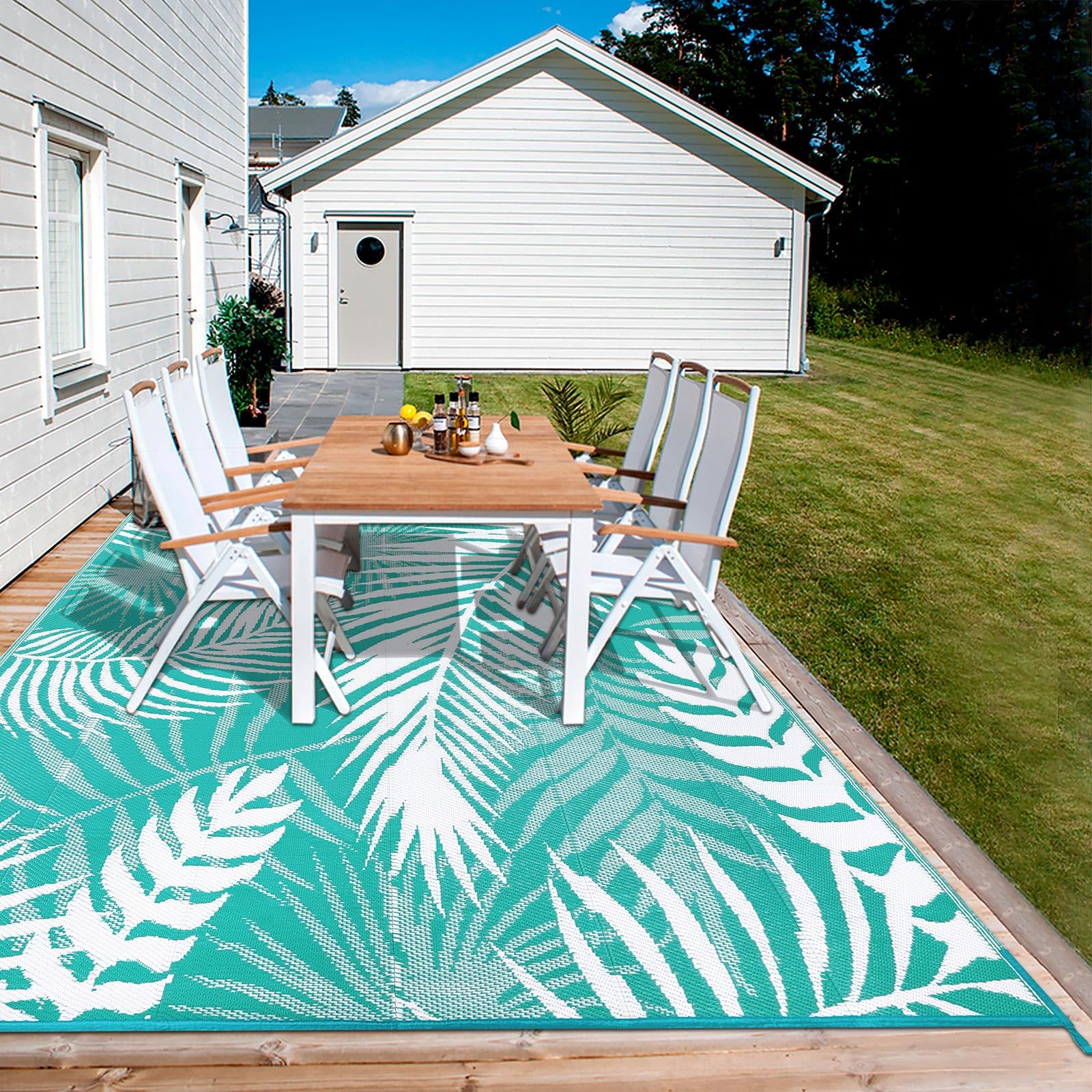 HiiARug lightweight, foldable rug travels easily for camping and RV trips