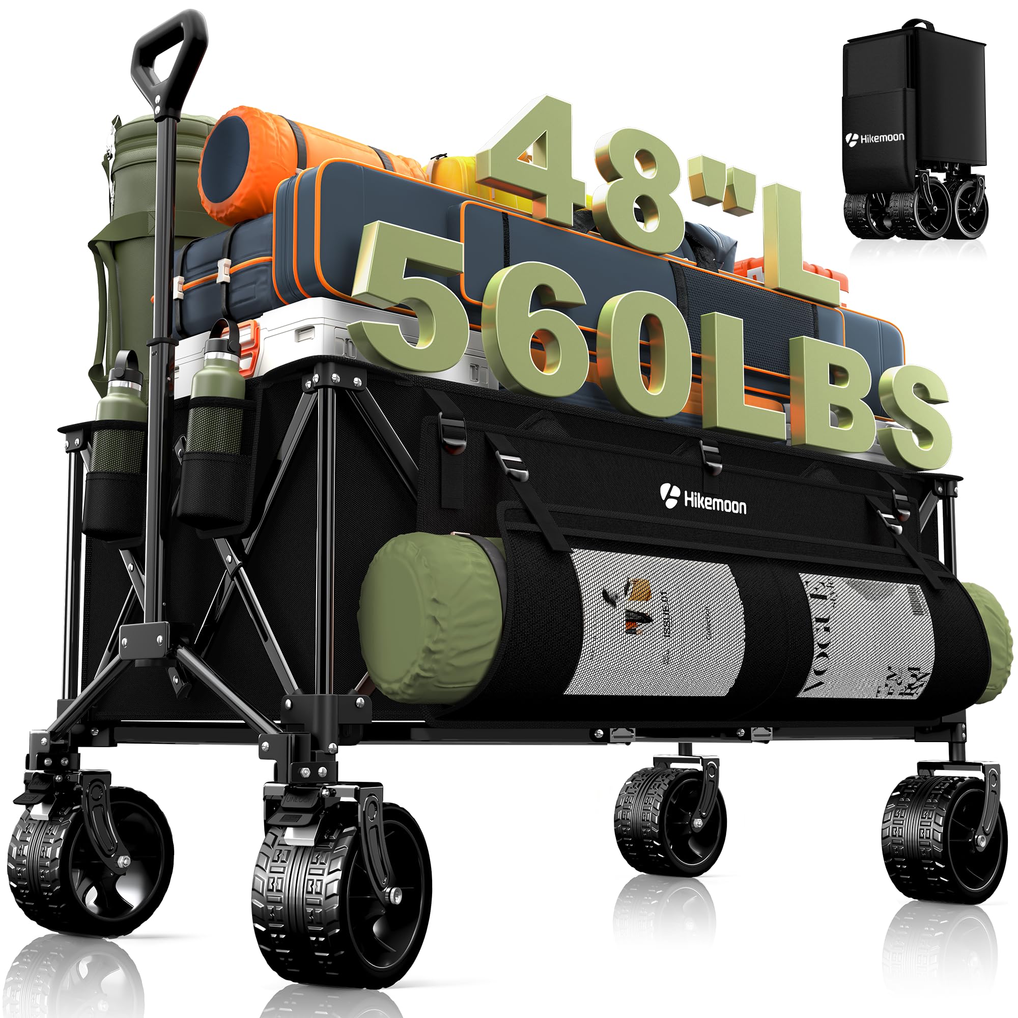 Hikemoon 300L wagon with a side pocket for easy access to small items.
