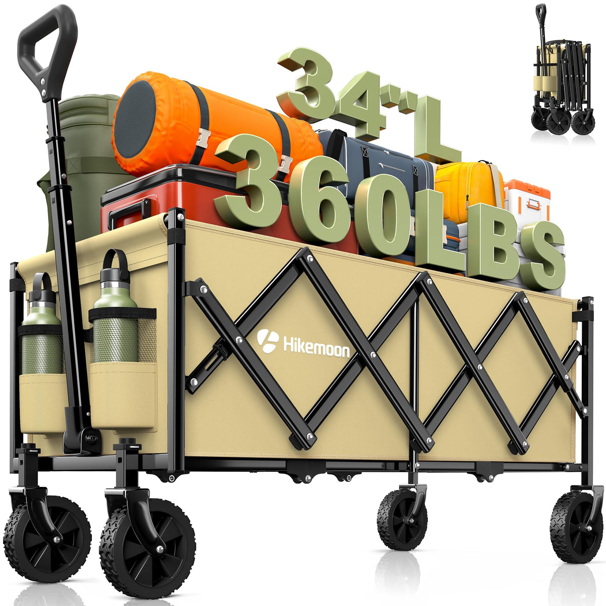Hikemoon 34in wagon with extended interior for long items