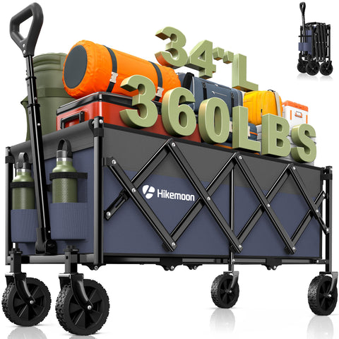 Hikemoon 34'' wagon interior offers extra space for long items.
