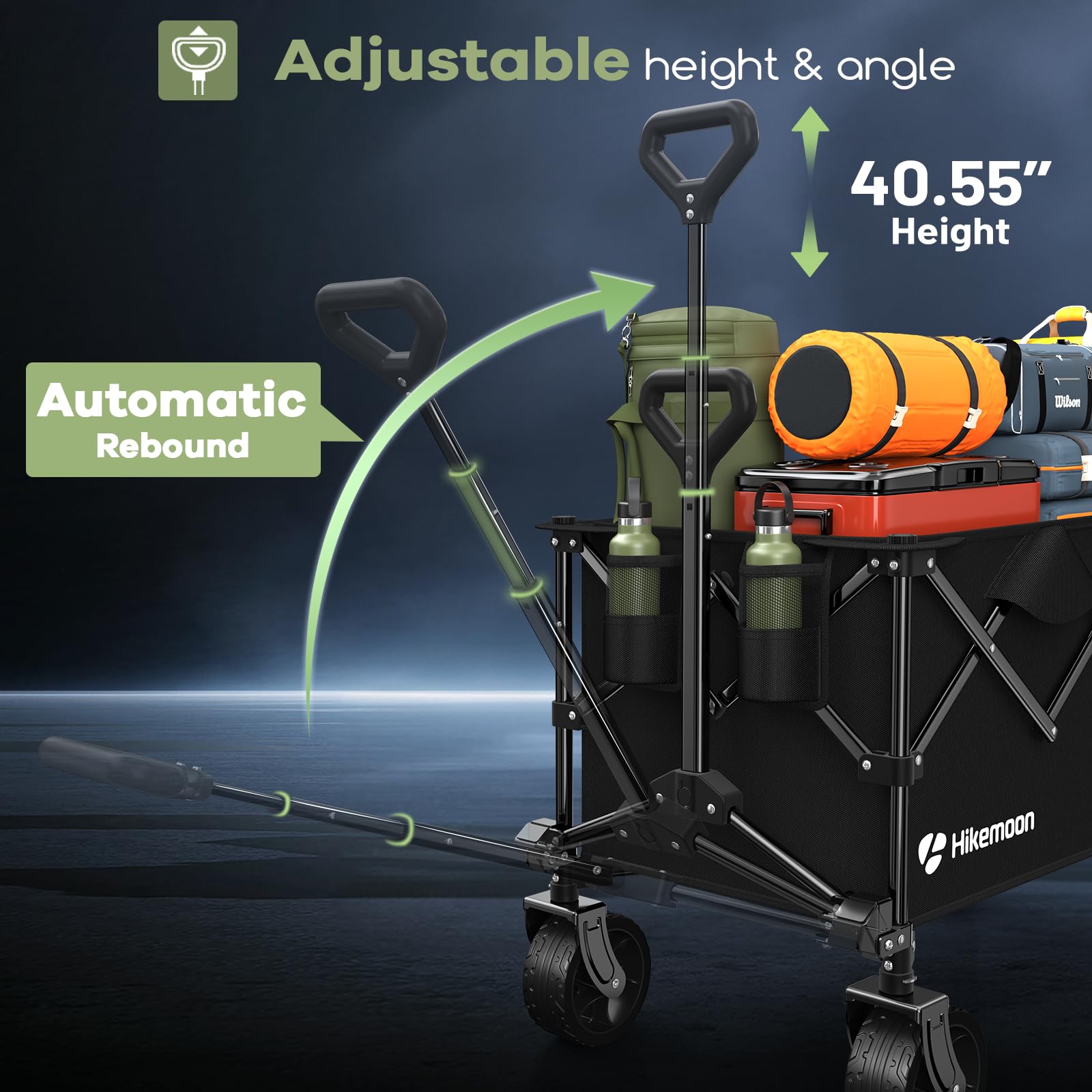 Hikemoon big 6in wheels navigate rough surfaces