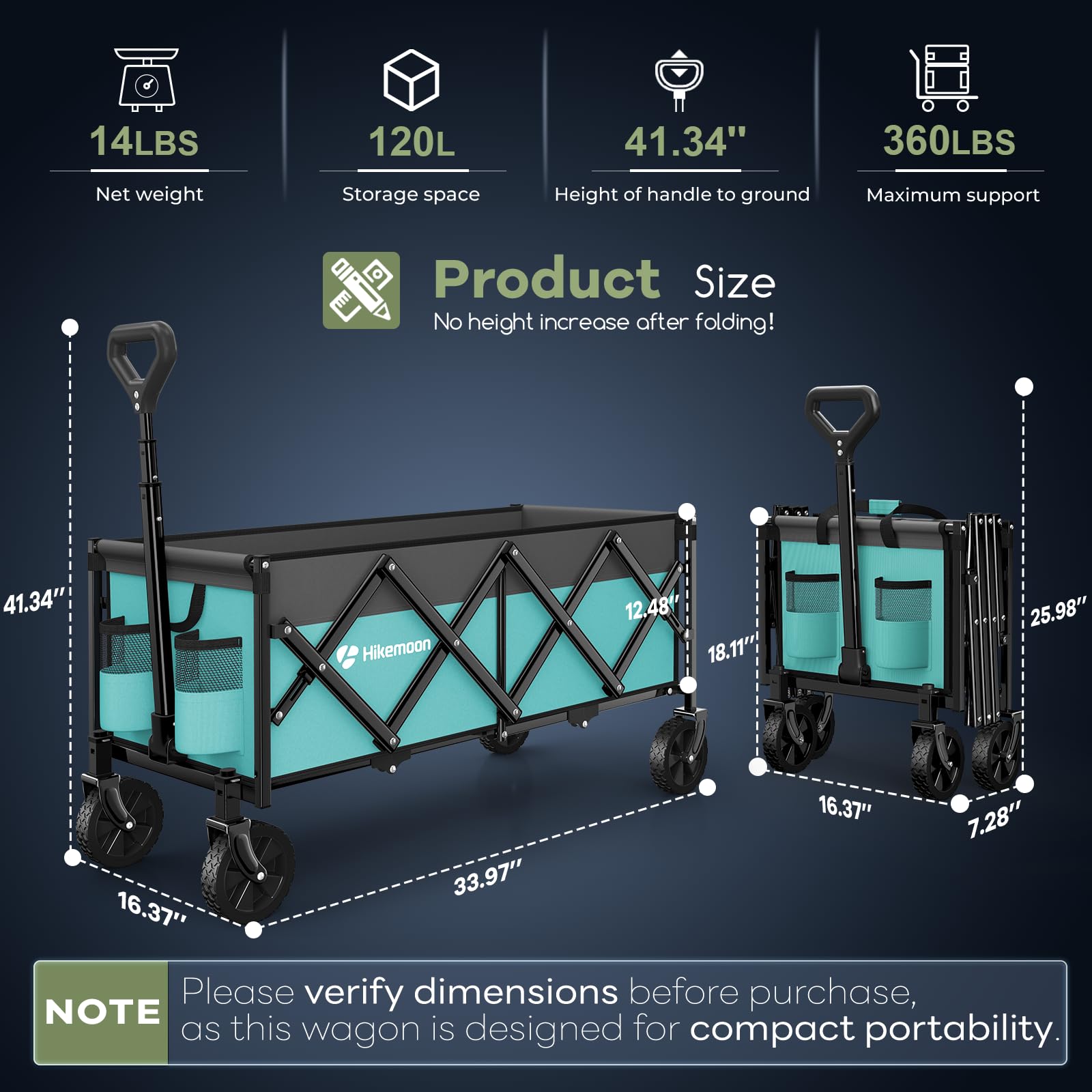 Hikemoon foldable wagon during assembly shows quick setup and portability