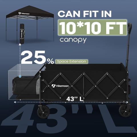 Hikemoon heavy-duty metal frame with 600D fabric for durability.