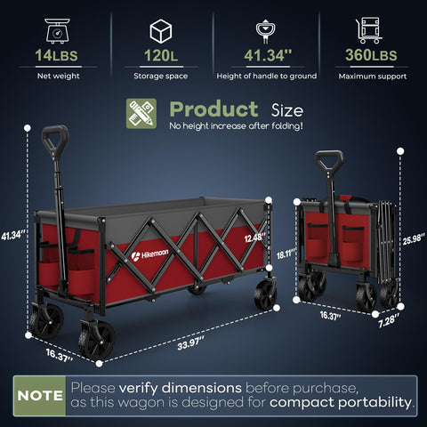 Hikemoon interior capacity for long items like tents or gear.