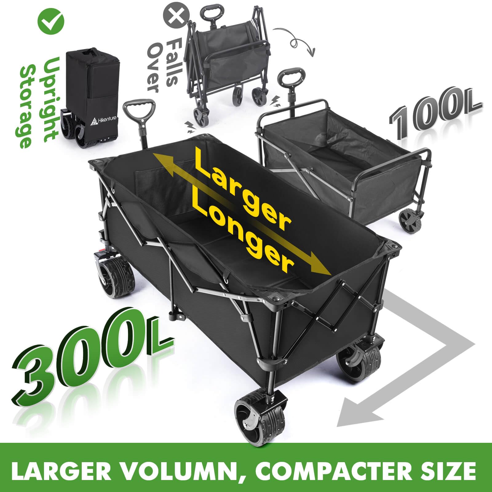 Hikenture extended wagon 4-way folding design saves space when stored