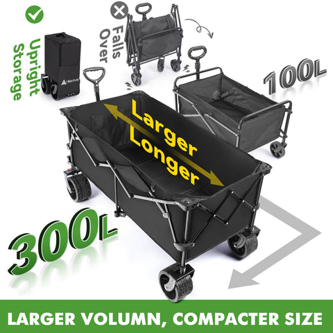 Hikenture extended wagon 4-way folding design saves space when stored