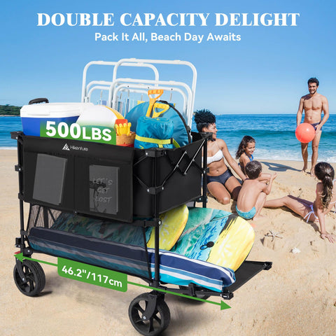 Hikenture tailgate extends to 46 inches for long items like canopies