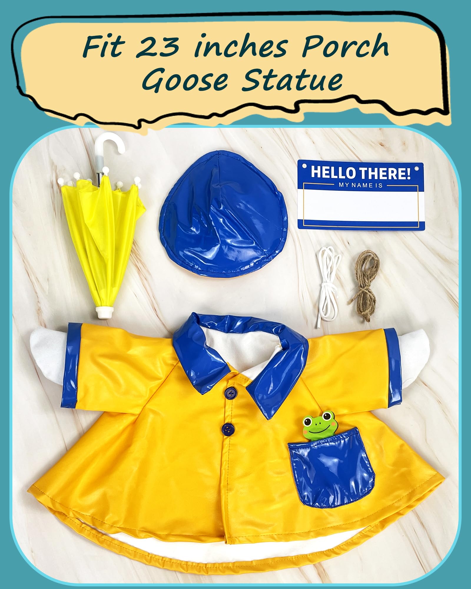 Hikkcos Porch Goose Outfit durable materials ensure weather-ready indoor or covered outdoor use.