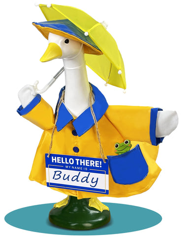 Hikkcos Porch Goose Outfit yellow umbrella with neck rope for secure outdoor display.