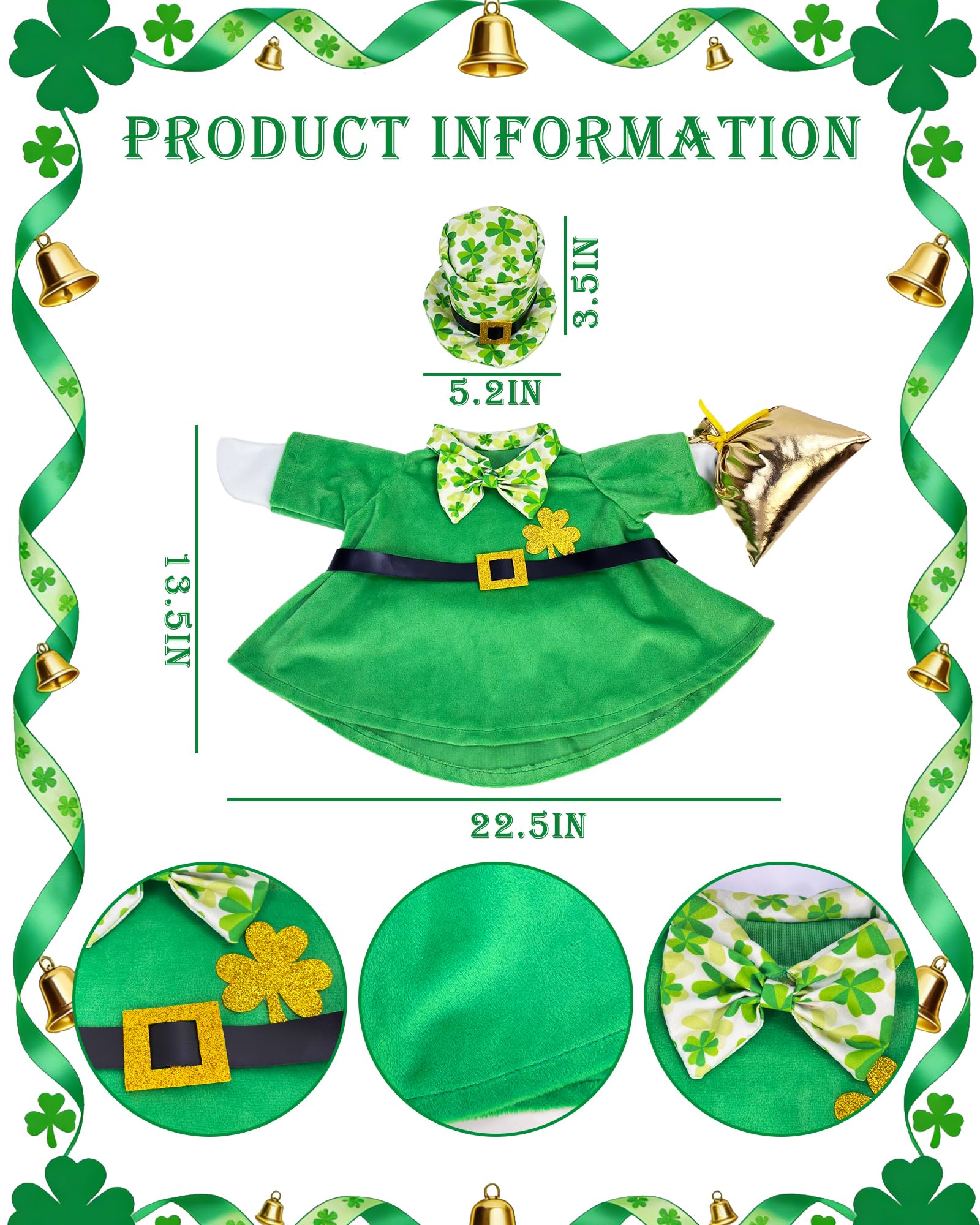 Hikkcos goose outfit bow tie provides playful Irish detail for outdoor decor.