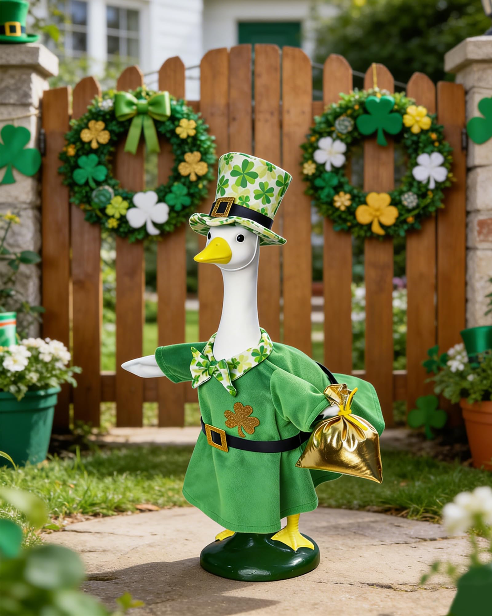 Hikkcos goose outfit pot of gold pouch adds shimmer to your display.