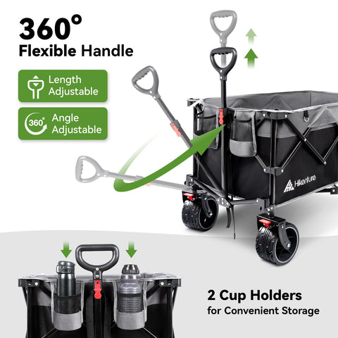 Hikenture folded wagon with protective cover ready for trunk storage