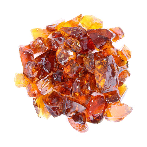 Hiland Amber fire pit glass enhances ambiance with durable, heat-resistant amber pieces for gas fires