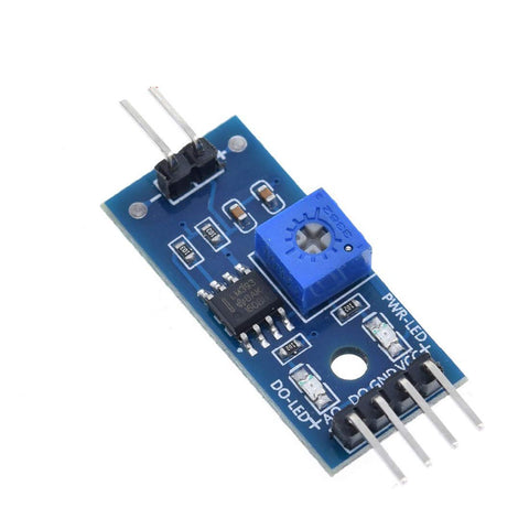Blue threshold potentiometer lets you tailor soil moisture needs.