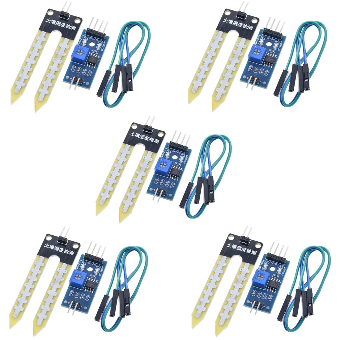 HiLetgo LM393 soil moisture sensor with digital and analog outputs for Arduino integration.