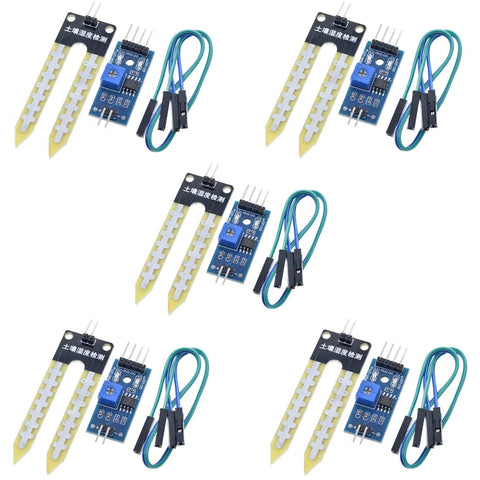 HiLetgo LM393 soil moisture sensor with digital and analog outputs for Arduino integration.