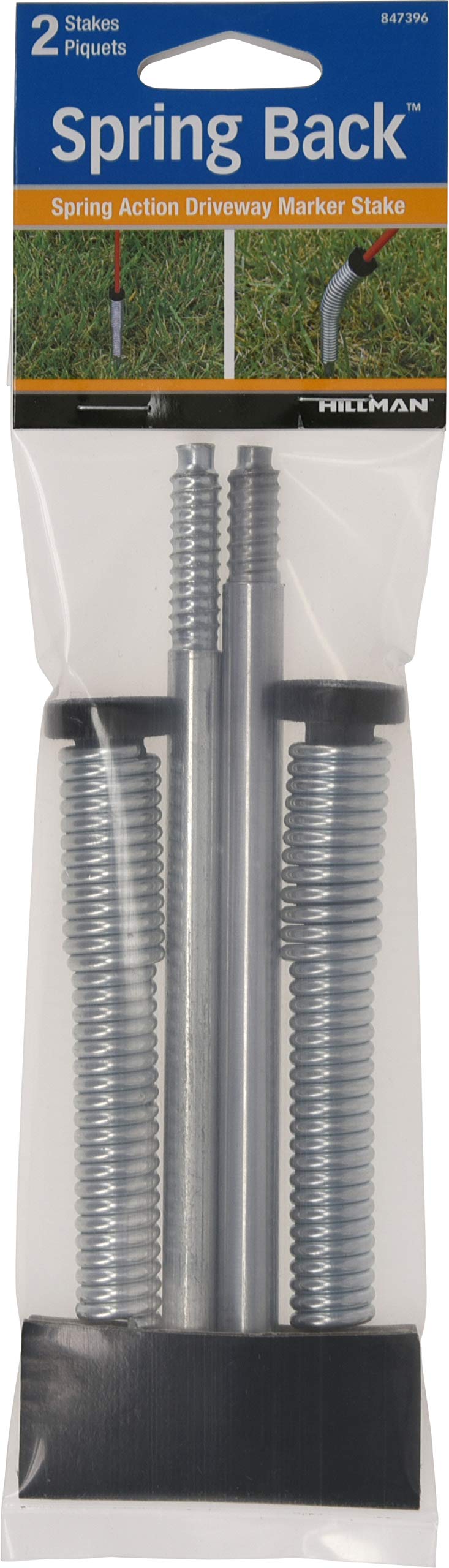 Hillman driveway marker stake with spring back action keeps markers upright in winter snow