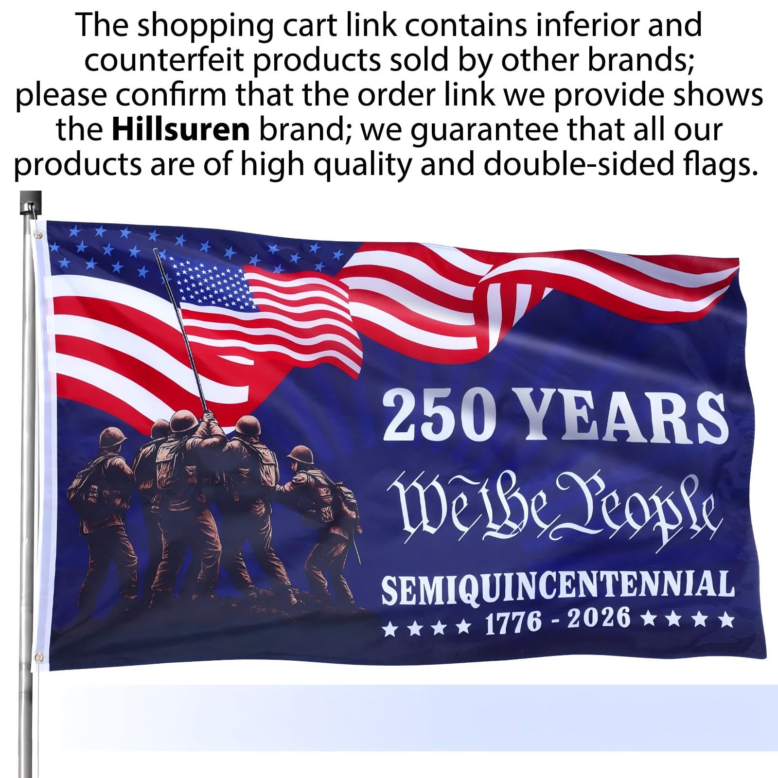Hillsuren flag with reinforced grommets for quick, secure mounting.