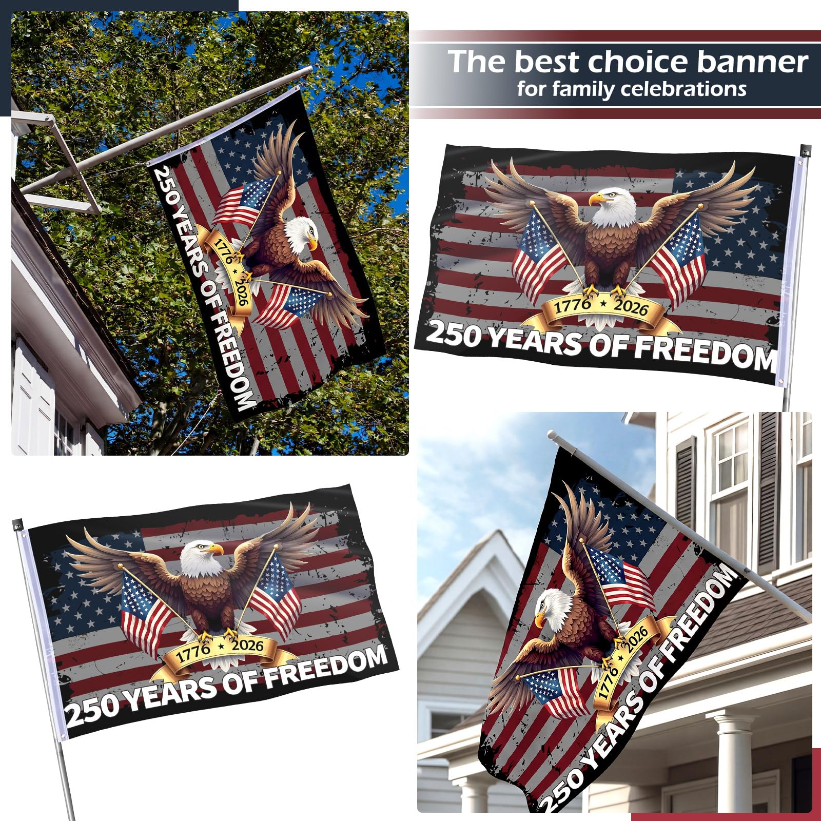 Hillsuren Independence Day flag decor enhances porches and lawns.
