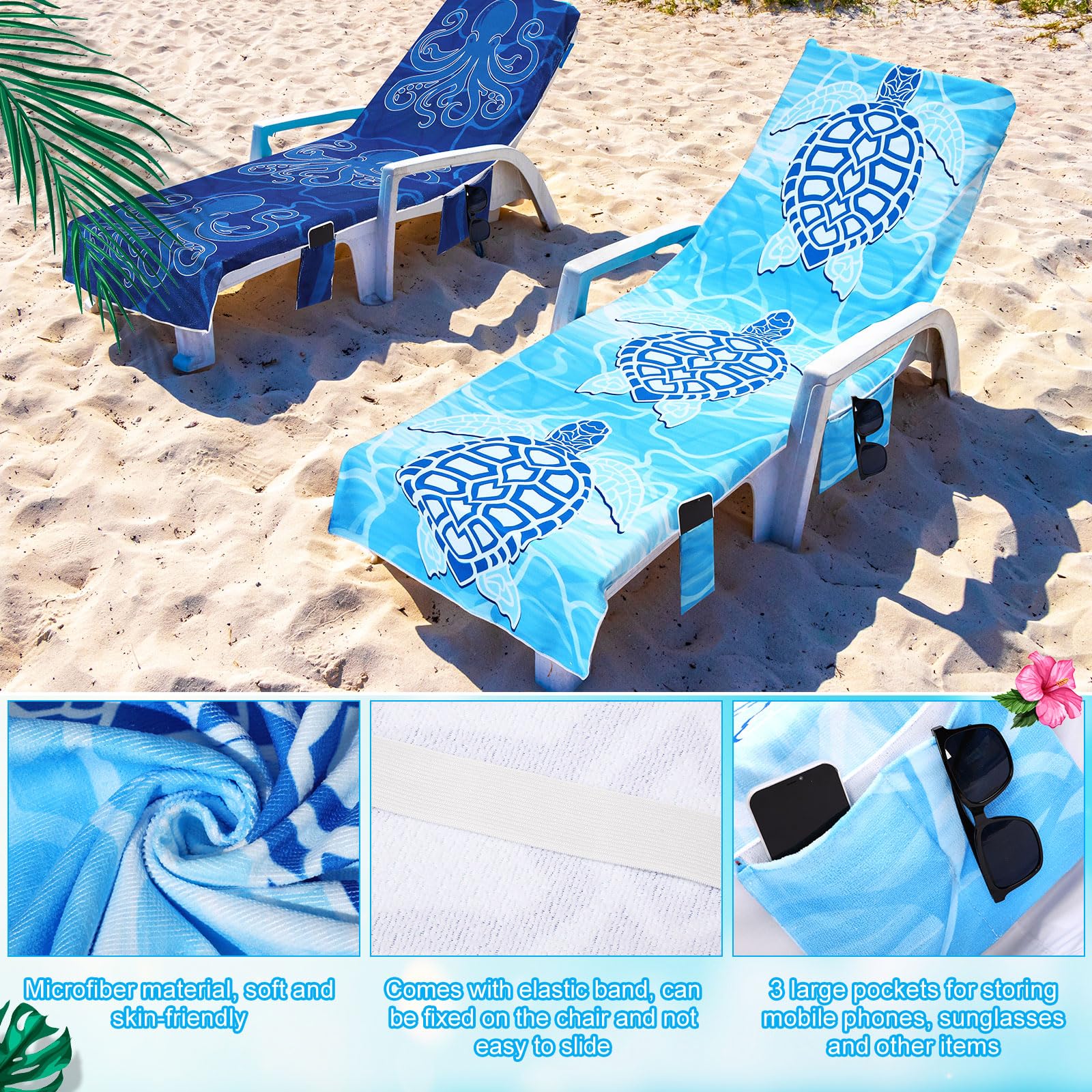 Hillsuren lounge cover with side pockets keeps sunglasses and phone secure.