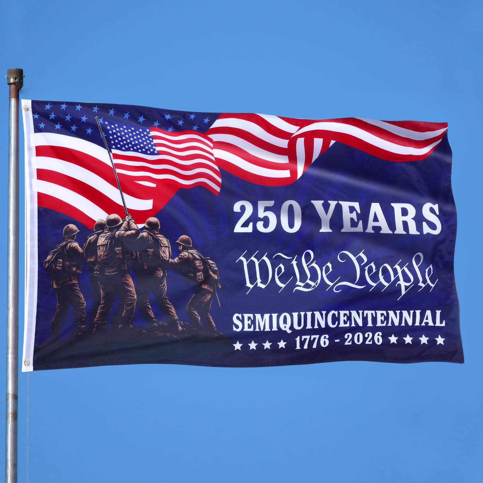 Hillsuren USA 250th Anniversary Flag double-sided for outdoor display.